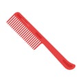 Red plastic tooth comb for men or women. Hair care item. Personal hygiene and beauty product. Royalty Free Stock Photo