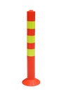 Red plastic traffic safety cone stick isolated on white background Royalty Free Stock Photo