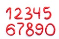 Red plasticine numbers Royalty Free Stock Photo