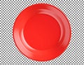 Red Plate on Checkered Background Royalty Free Stock Photo