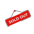 Red plate sold out icon Royalty Free Stock Photo