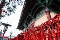 Red plates on Temple on East Hill in Longmen Royalty Free Stock Photo