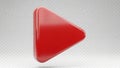 Red play button icon isolated on white background Royalty Free Stock Photo