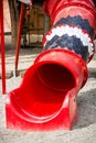 Red playground slide Royalty Free Stock Photo