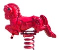 Red playground spring rocking horse