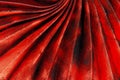 Red pleated fabric