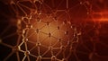 Red plexus lines and nodes network abstract 3D rendering Royalty Free Stock Photo