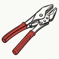 Red pliers with textured handles isolated on a white background essential tool for various DIY and mechanical tasks Royalty Free Stock Photo