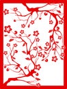 Red plum blossom-paper cut Royalty Free Stock Photo