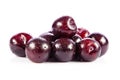 Red plum fruit isolated on white Royalty Free Stock Photo