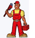 Plumber cartoon repair handyman specialist art illustration