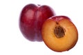 Red Plums Macro Isolated Royalty Free Stock Photo
