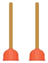 Red plunger, icon Royalty Free Stock Photo