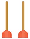 Red plunger, icon Royalty Free Stock Photo
