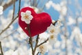 Red plush heart Royalty Free Stock Photo