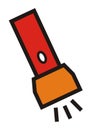 red pocket flashlight, vector icon Royalty Free Stock Photo