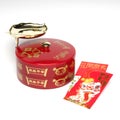 Red pocket & Candy box - Chinese New Year element Royalty Free Stock Photo