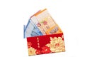 Red pocket with money in MYR Royalty Free Stock Photo