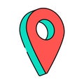 red pointer map location icon color illustration Royalty Free Stock Photo