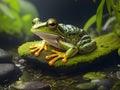 green poison arrow frog in forest Royalty Free Stock Photo