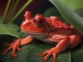 red poison arrow frog in forest