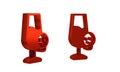 Red Poisoned alcohol icon isolated on transparent background.