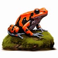 Realistic Orange And Black Frog Clip Art With White Background