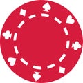 Red Poker gambling chip Royalty Free Stock Photo