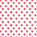 Red polka dot seamless pattern.