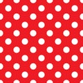 Red polka dot seamless pattern. retro texture. White polka dots on red background. Royalty Free Stock Photo