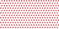 Red polka dots circles circumferences on a seamless infinite pattern background against a white empty space background texture