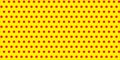 Red polka dots circles circumferences on a seamless infinite pattern against yellow empty space background geometrical texture.
