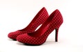 Red polkadot high heels #2