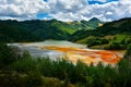 Red polluted lake in Romania, Geamana Royalty Free Stock Photo