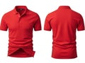 Red polo shirt front and back isolated on white background Royalty Free Stock Photo