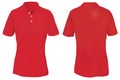 Red Polo Shirt Template for Woman Royalty Free Stock Photo