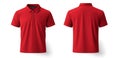Red polo T-shirt vector mockup on a white background, front and side Royalty Free Stock Photo