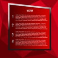Red polygon background for text on colored background.