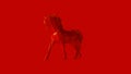 Red Polygon Horse