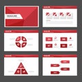Red polygon multipurpose infographic presentation Brochure flyer leaflet website template flat design Royalty Free Stock Photo