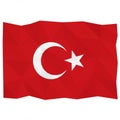 Red polygonal vector illustration of the Turkish flag features a white star and crescent on Royalty Free Stock Photo