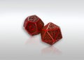 Red polyhedral dice