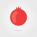 Red pomegranate icon with shadow