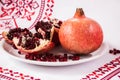 Red pomegranate . Life symbol.