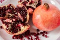 Red pomegranate . Red seeds. Health. Life.