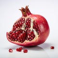 Halfopen Pomegranate Digital Art: Minimal Retouching For Realistic And Stark Aesthetics