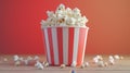 The Red Popcorn Bucket..AI generated image Royalty Free Stock Photo