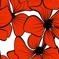 Red poppies on colorful background. Seamless floral texture. Vector illustration wallpaper seamless pattern background. Black Royalty Free Stock Photo