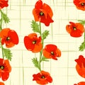 Red poppies Easily editable vector image abstract vector eps 10 handmade Royalty Free Stock Photo
