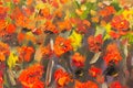 Red poppies flowers painting. Macro Close up fragment Royalty Free Stock Photo